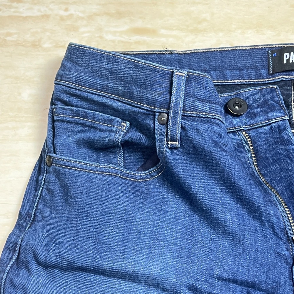 Paige Jeans Womens 32 Blue Straight Leg Denim Medium Wash Made in USA - Picture 5 of 15